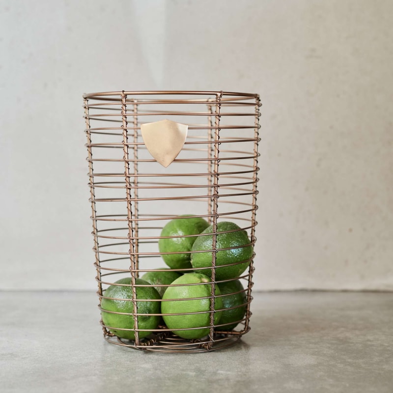 Brass wire basket with limes from Monsoon Living Newcastle